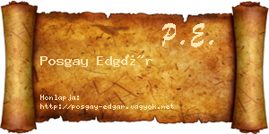 Posgay Edgár névjegykártya